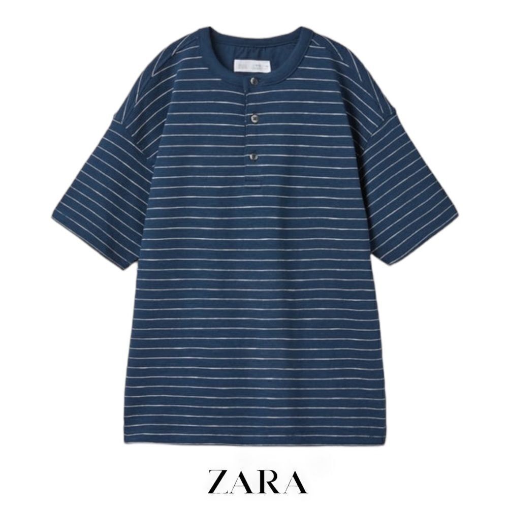 ZARA Kids | Blue | STRIPED HENLEY T-SHIRT